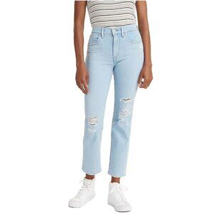 Levi's 724 Straight Crop Jeans Distressed Back to School Trendy Coquette Y2K 26